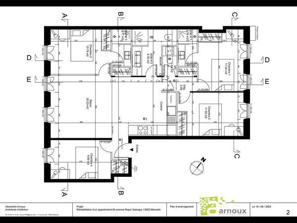 Colocation / Appartement 5 pièces de 94 m², Marseille, Avenue Roger Salengro / Photo 2