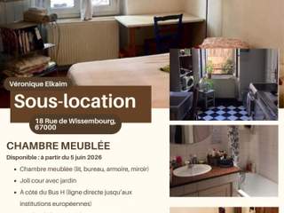 Chambre chez l'habitant / Appartement 1 pièce de 15 m², Strasbourg, Rue de Wissembourg