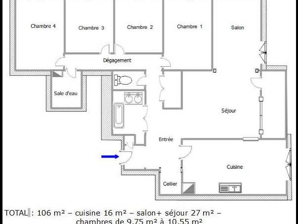 Colocation / Appartement 5 pièces de 106 m², Villeurbanne, Cours Émile-Zola / Photo 9