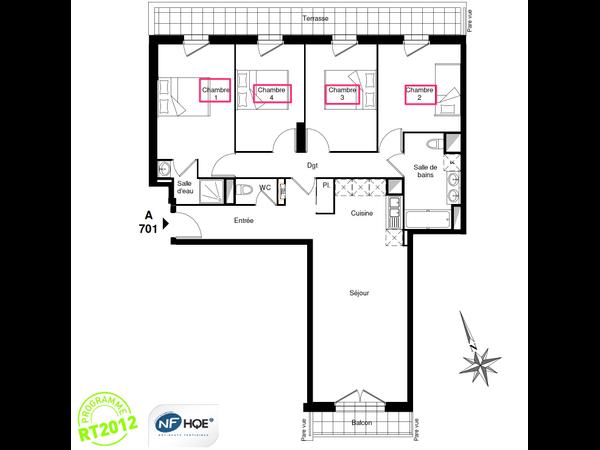 Colocation / Appartement 5 pièces de 115 m², Bobigny, Avenue Jean Jaurès / Photo 2