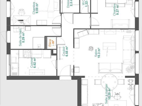 Chambre chez l'habitant / Appartement 3 pièces de 68 m², Lyon, Avenue du Général Eisenhower / Photo 7