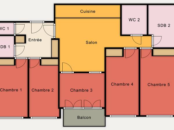 Colocation / Appartement 5 pièces de 103 m², Clichy, Rue Petit / Photo 5
