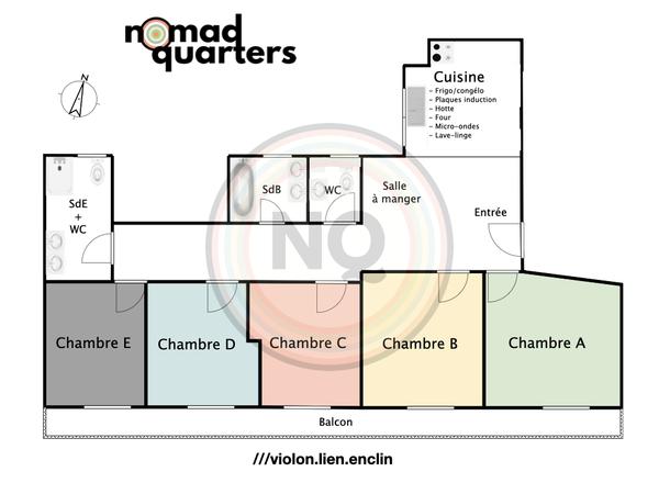 Colocation / Appartement 6 pièces de 81 m², Paris, Boulevard Murat / Photo 8