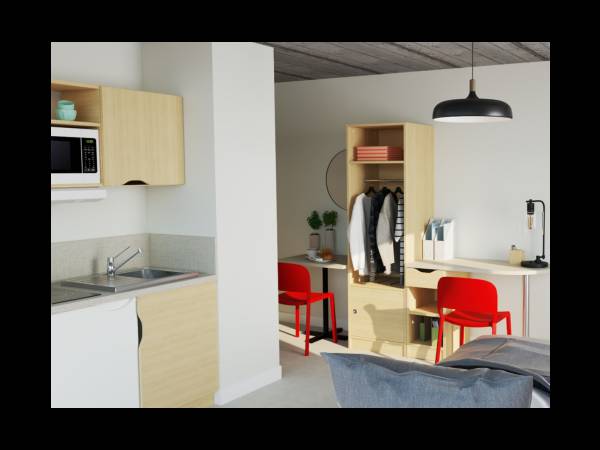 Location / Résidence 1 pièce de 21 m², Bordeaux, Rue de la Fête / Photo 2