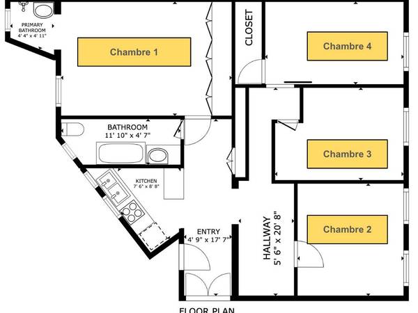Colocation / Appartement 5 pièces de 80 m², Paris, Boulevard de Clichy / Photo 13