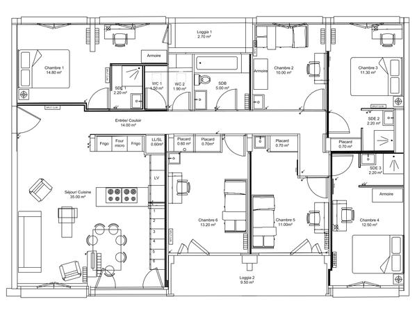 Flatsharing / 7-bedroom flat · 140 m², Villeurbanne, Rue du Tonkin / Photo 11