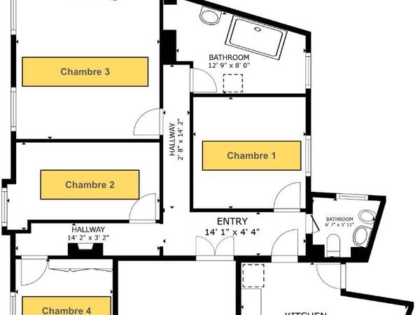 Coliving / Appartement 5 pièces de 89 m², Paris, Rue de la Fidélité / Photo 14