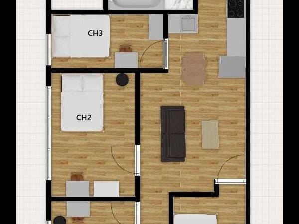 Coliving / Appartement 6 pièces de 50 m², Montréal, Rue Parthenais / Photo 9