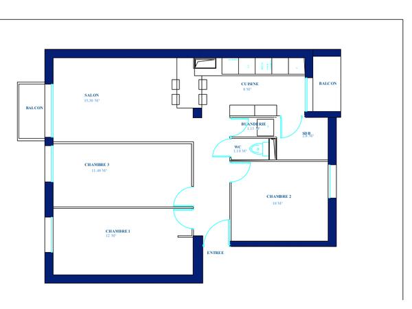 Colocation / Appartement 4 pièces de 67 m², Grenoble, Rue George Sand / Photo 17