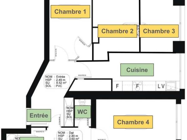 Coliving / Appartement 4 pièces de 85 m², Paris, Quai André Citroën / Photo 13