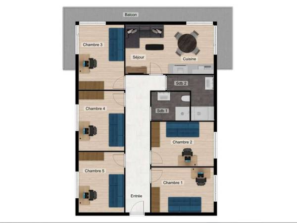 Location / Appartement 6 pièces de 125 m², Grenoble, Avenue Albert 1er de Belgique / Photo 9