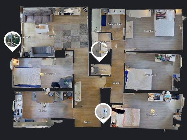 Colocation / Appartement 6 pièces de 90 m², Rennes, Square du Haut Blosne / Photo 21