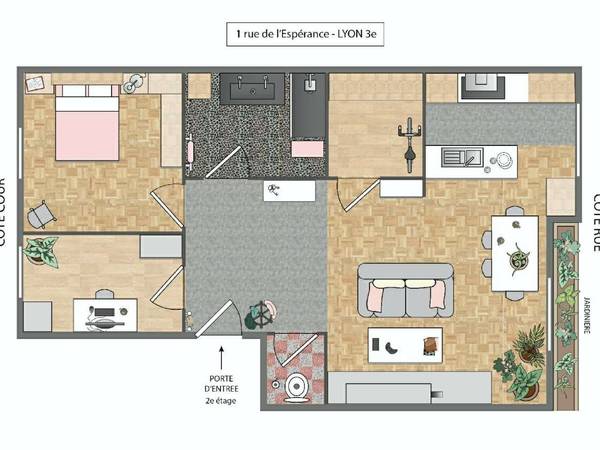 Colocation / Appartement 3 pièces de 72 m², Lyon, Rue de l'Espérance / Photo 11