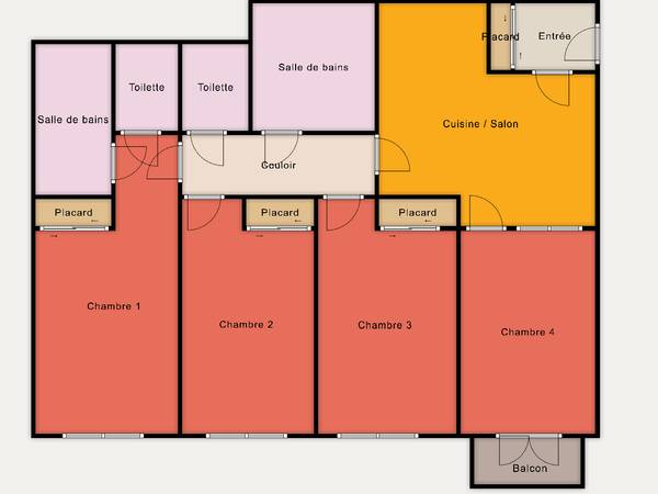Colocation / Appartement 4 pièces de 88 m², Clichy, Rue Petit / Photo 6