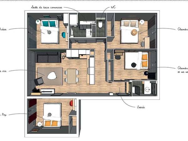 Colocation / Appartement 5 pièces de 80 m², Toulouse, Avenue de Casselardit / Photo 7