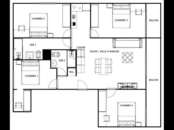 Colocation / Appartement 5 pièces de 80 m², Aix-en-Provence, Avenue Jean-Paul Coste / Photo 14
