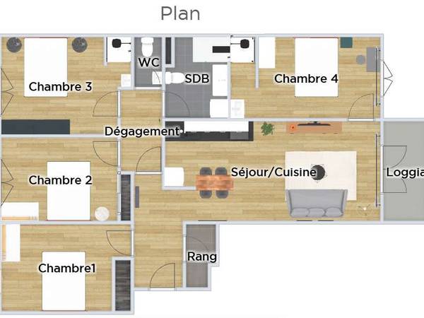 Colocation / Appartement 5 pièces de 83 m², Lyon, Rue Saint Victorien / Photo 7
