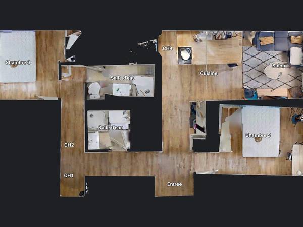 Colocation / Appartement 6 pièces de 86 m², Rennes, Square des Cloteaux / Photo 9