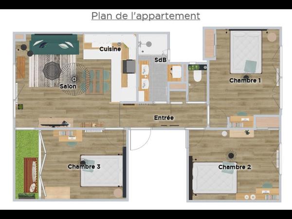 Colocation / Appartement 4 pièces de 67 m², Toulouse, Rue du Midi / Photo 8