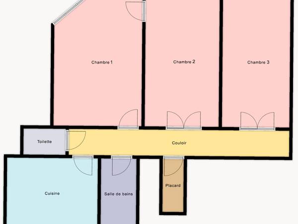 Colocation / Appartement 3 pièces de 75 m², Paris, Rue Tolbiac / Photo 5