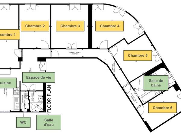 Coliving / Appartement 6 pièces de 137 m², Paris, Avenue du Maine / Photo 16