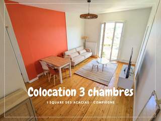 Colocation / Appartement 4 pièces de 64 m², Compiègne, Square des Acacias
