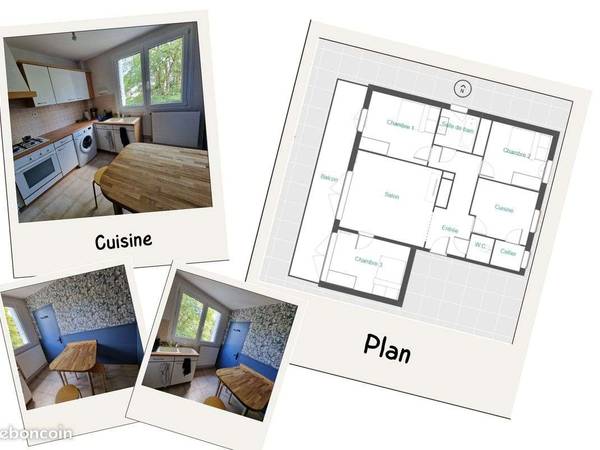 Colocation / Appartement 3 pièces de 75 m², Nantes, Rue de l'Hippodrome / Photo 2