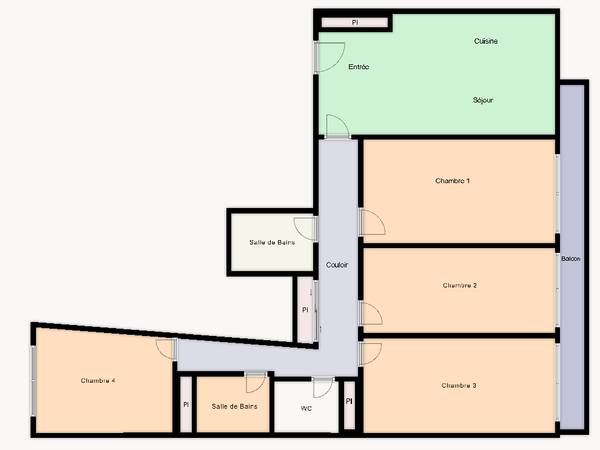 Colocation / Appartement 5 pièces de 94 m², Paris, Rue des Montiboeufs / Photo 6