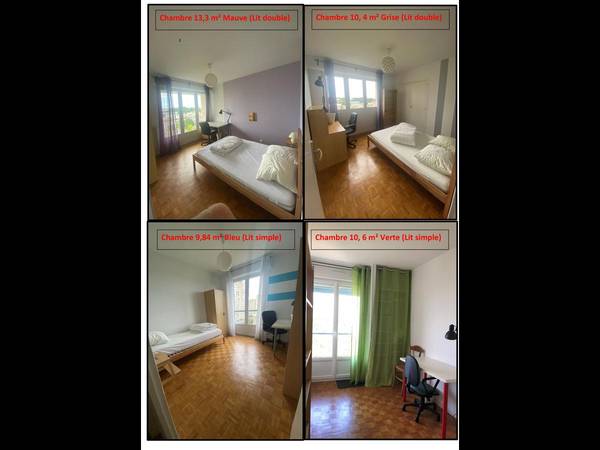 Colocation / Appartement 5 pièces de 76 m², Rennes, Boulevard d'Anjou / Photo 2