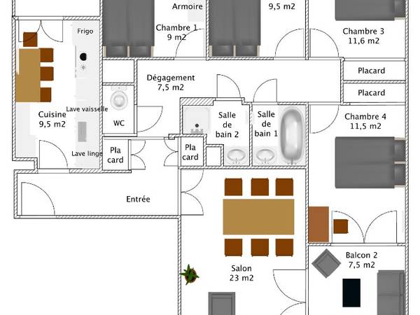 Colocation / Appartement 5 pièces de 96 m², Lyon, Route de Vienne / Photo 14