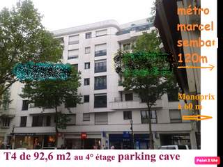 Location / Appartement 4 pièces de 92 m², Boulogne-Billancourt, Boulevard Jean Jaurès