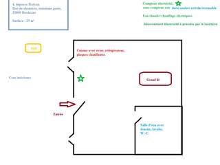 Rental / 1-bedroom flat · 25 m², Bordeaux, Impasse Râteau