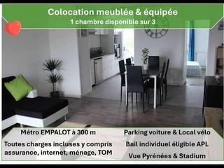 Colocation / Appartement 4 pièces de 72 m², Toulouse, Allée Henri Sellier