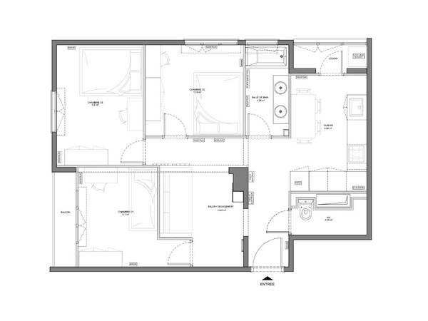 Colocation / Appartement 4 pièces de 65 m², Brest, Rue du Duc d'Aumale / Photo 5