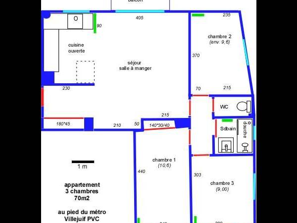 Colocation / Appartement 4 pièces de 70 m², Villejuif, Rue Jean Baptiste Clément / Photo 2