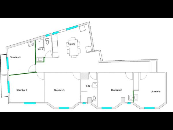 Colocation / Appartement 6 pièces de 112 m², Chambéry, Rue de la République / Photo 2