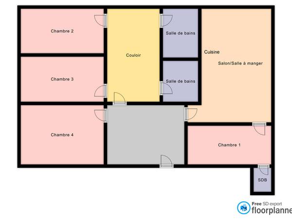 Colocation / Appartement 5 pièces de 85 m², Lille, Rue Saint-Sauveur / Photo 7