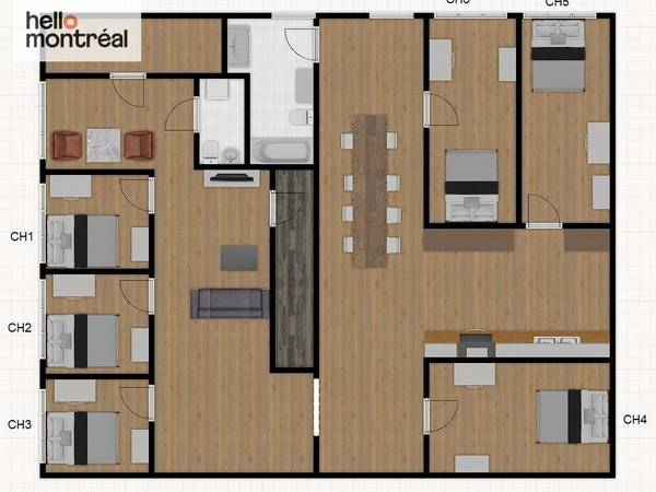 Coliving / Appartement 8 pièces de 90 m², Montréal, Rue Parthenais / Photo 8