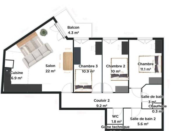 Colocation / Appartement 4 pièces de 75 m², Le Blanc-Mesnil, Avenue Paul Vaillant Couturier / Photo 19