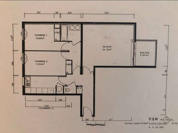 Colocation / Appartement 3 pièces de 71 m², Paris, Rue de la Colonie / Photo 6