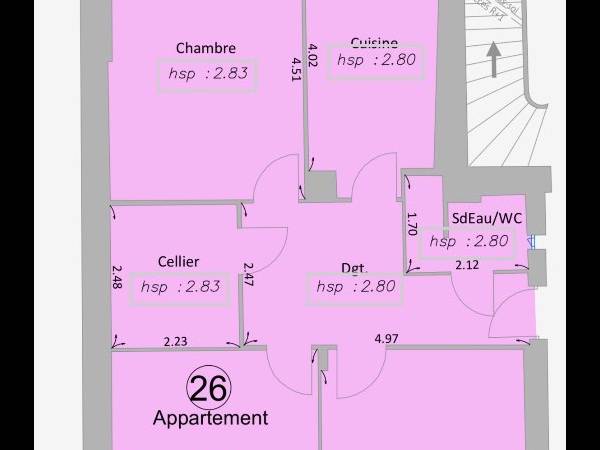Location / Appartement 4 pièces de 70 m², Saint-Étienne, Rue des Trois Jaley / Photo 12