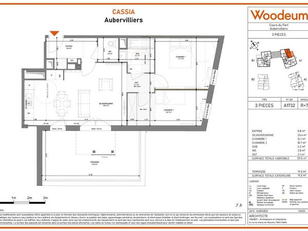 Colocation / Appartement 3 pièces de 59 m², Aubervilliers, Cours du Fort / Photo 9
