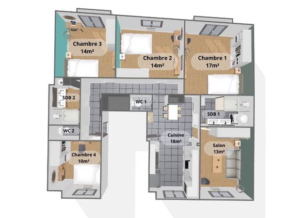 Colocation / Appartement 6 pièces de 105 m², Grenoble, Cours de la Libération Et du Général de Gaulle / Photo 20