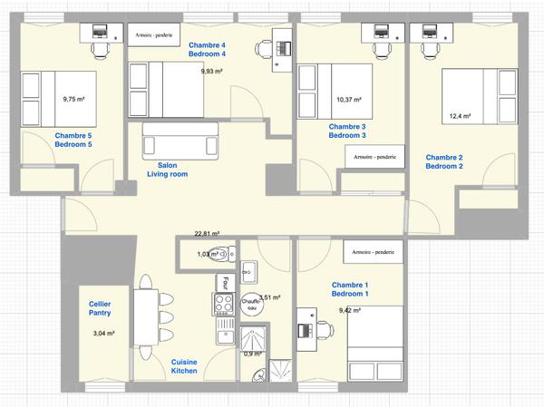 Colocation / Appartement 6 pièces de 82 m², Fontaine, Rue Jean Prévost / Photo 2