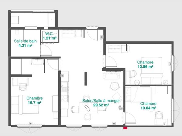 Colocation / Appartement 4 pièces de 75 m², Marseille, Rue Melchion / Photo 11