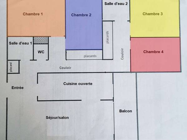 Colocation / Appartement 6 pièces de 97 m², Rennes, Boulevard du Portugal / Photo 7