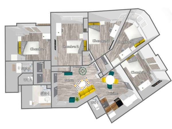Colocation / Appartement 5 pièces de 93 m², Grenoble, Avenue Alsace Lorraine / Photo 8