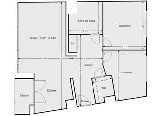 Sous-location / Appartement 3 pièces de 65 m², Pantin, Rue Diderot