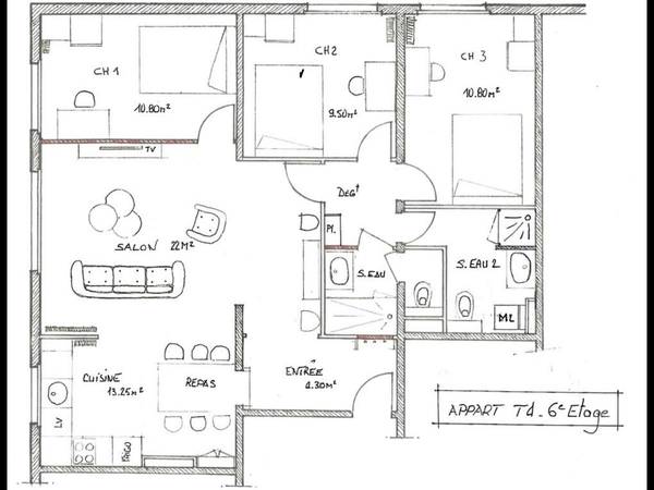 Colocation / Appartement 5 pièces de 80 m², Le Mans, Allée Jean Dolige / Photo 2