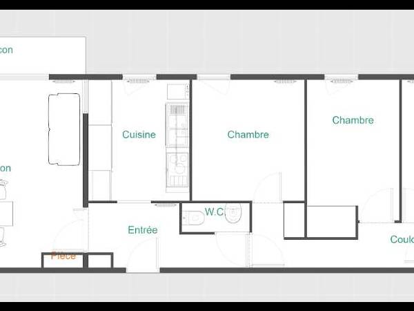 Colocation / Appartement 4 pièces de 78 m², Tourcoing, Rue Fidèle Lehoucq / Photo 2
